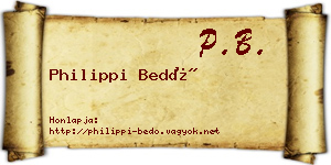 Philippi Bedő névjegykártya